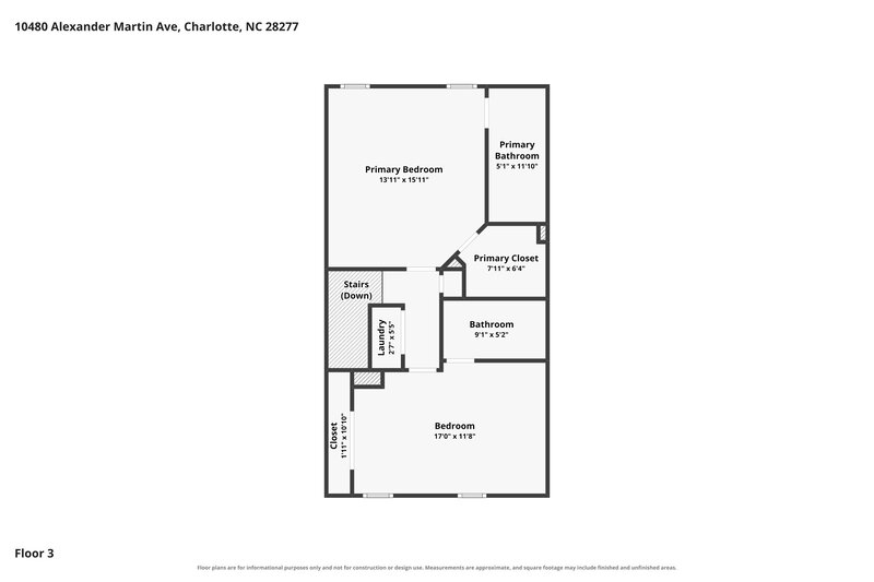 2,245/Mo, 10480 Alexander Martin Ave Charlotte, NC 28277 Floor Plan View