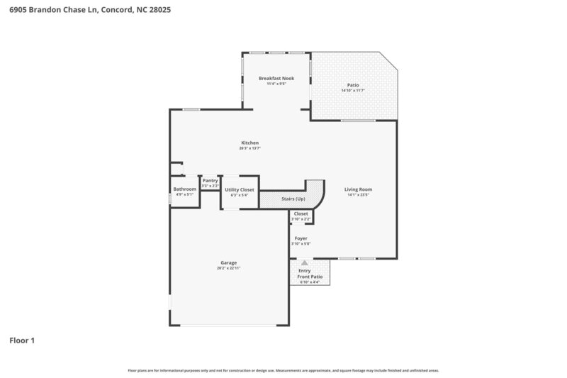 2,055/Mo, 6905 Brandon Chase Ln Concord, NC 28025 Floorplan View