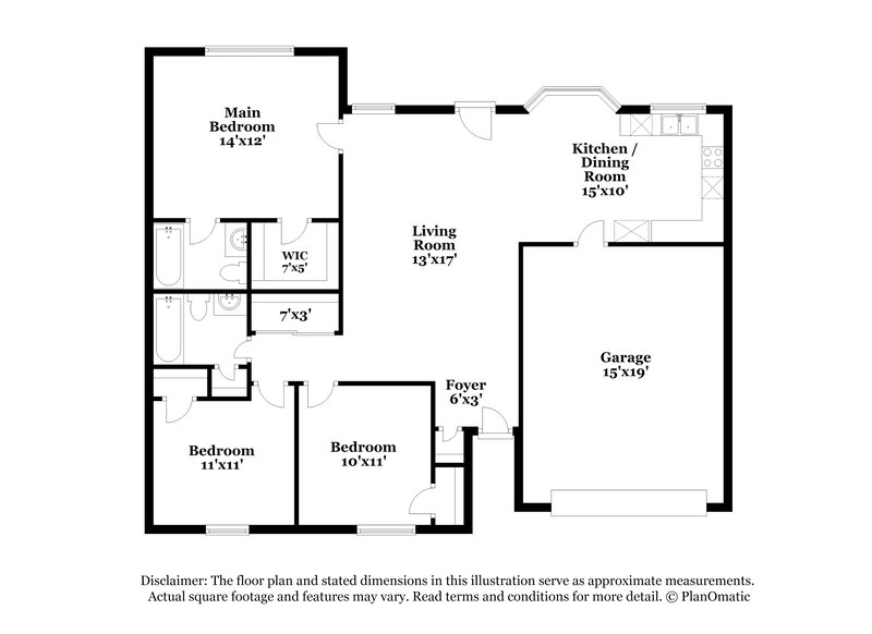 1,685/Mo, 7212 Kavan Hunter Dr Charlotte, NC 28214 Floor Plan View