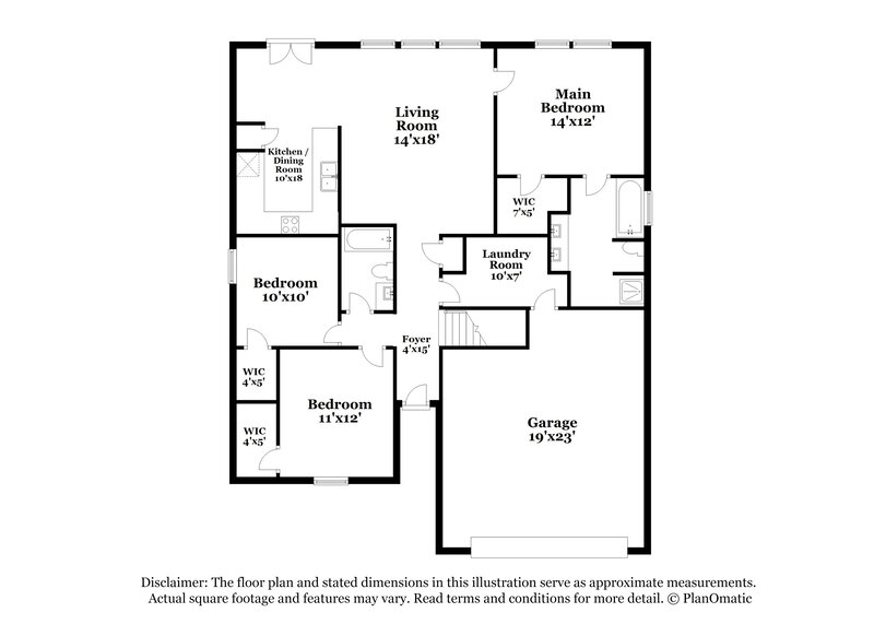 2,130/Mo, 10129 Green Hedge Ave Charlotte, NC 28269 Floor Plan View 2