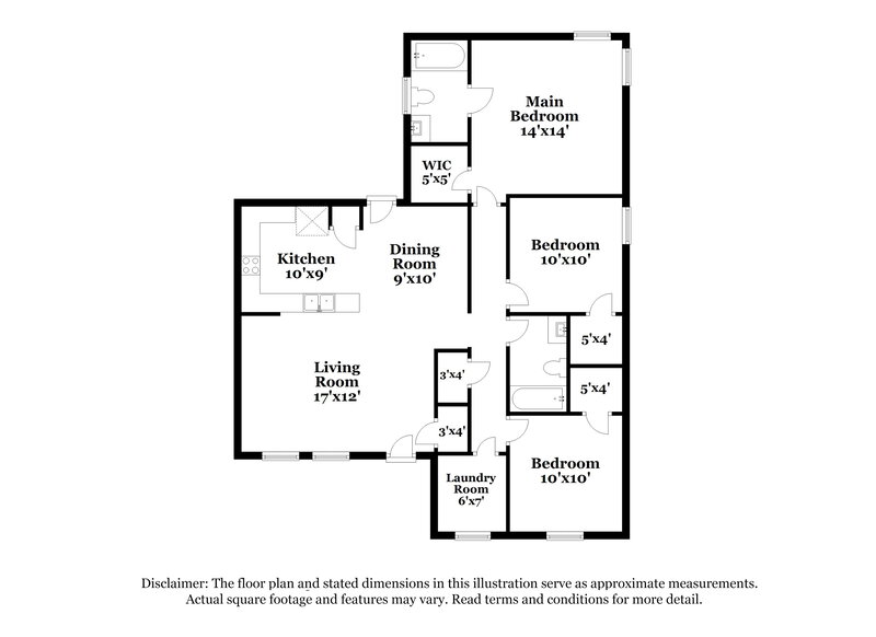 1,690/Mo, 4703 Tumbleweed Ct Charlotte, NC 28208 Floor Plan View