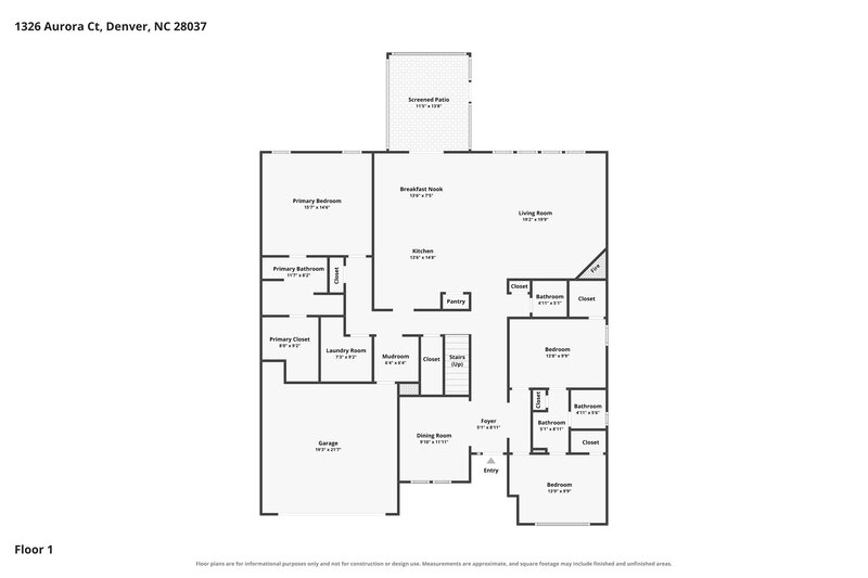 2,335/Mo, 1326 Aurora Ct Denver, NC 28037 Floor Plan View