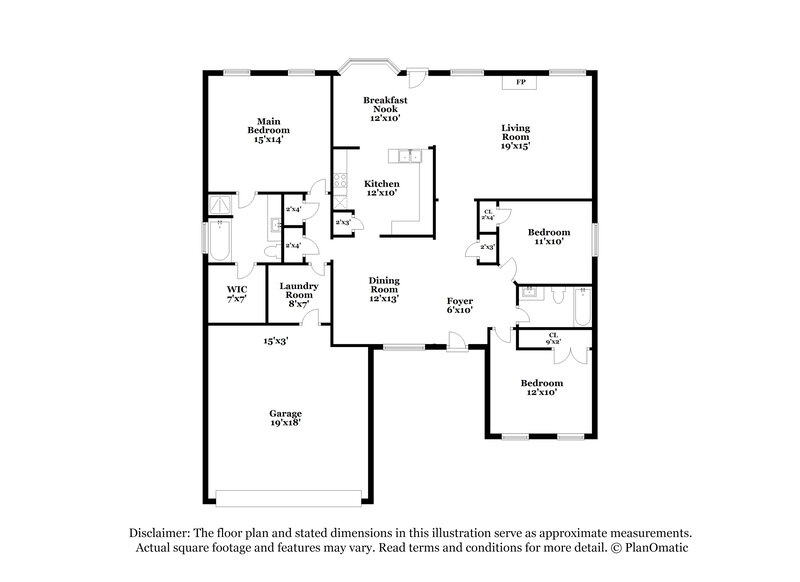 2,095/Mo, 3416 Stoney Garden Dr Charlotte, NC 28269 Floor Plan View