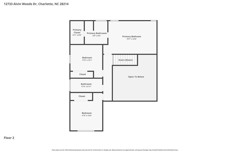 2,075/Mo, 12733 Alvin Woods Dr Charlotte, NC 28214 Floor Plan View 2