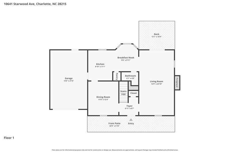 1,980/Mo, 10641 Starwood Ave Unit 9 Charlotte, NC 28215 Floor Plan View