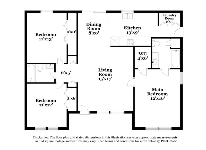 1,775/Mo, 104 Dameron Rd Bessemer City, NC 28016 Floor Plan View