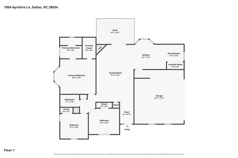1,915/Mo, 1004 Ayrshire Ln Dallas, NC 28034 Floor Plan View