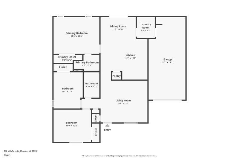 2,410/Mo, 910 Milkfarm Ct Monroe, NC 28110 Floor Plan View