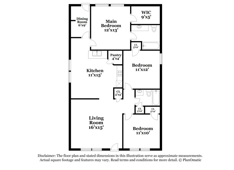 1,790/Mo, 1213 Milton Ave Kannapolis, NC 28081 Floor Plan View
