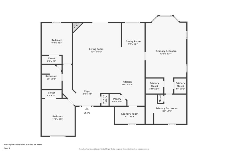 1,930/Mo, 305 Ralph Handsel Blvd Stanley, NC 28164 Floor Plan View