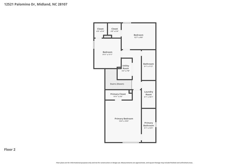 2,105/Mo, 12521 Palomino Dr Midland, NC 28107 Floor Plan View 2