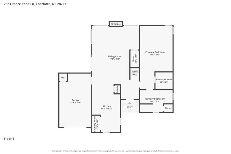 2,240/Mo, 7523 Pence Pond Ln Charlotte, NC 28227 Floor Plan View