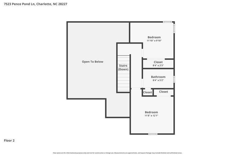 2,240/Mo, 7523 Pence Pond Ln Charlotte, NC 28227 Floor Plan View 2