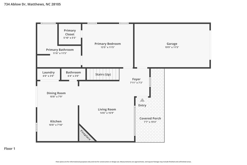 2,175/Mo, 734 Ablow Dr Matthews, NC 28105 Floor Plan View