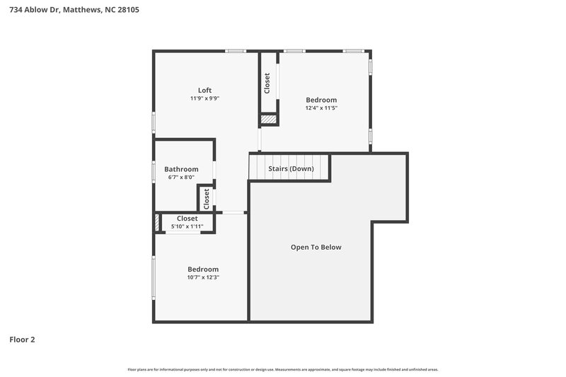 2,175/Mo, 734 Ablow Dr Matthews, NC 28105 Floor Plan View 2