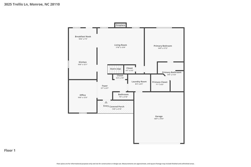 2,220/Mo, 3025 Trellis Ln Monroe, NC 28110 Floor Plan View
