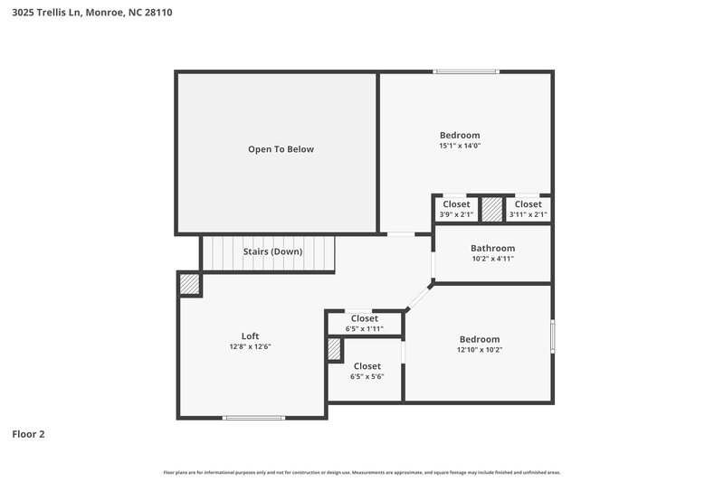 2,220/Mo, 3025 Trellis Ln Monroe, NC 28110 Floor Plan View 2