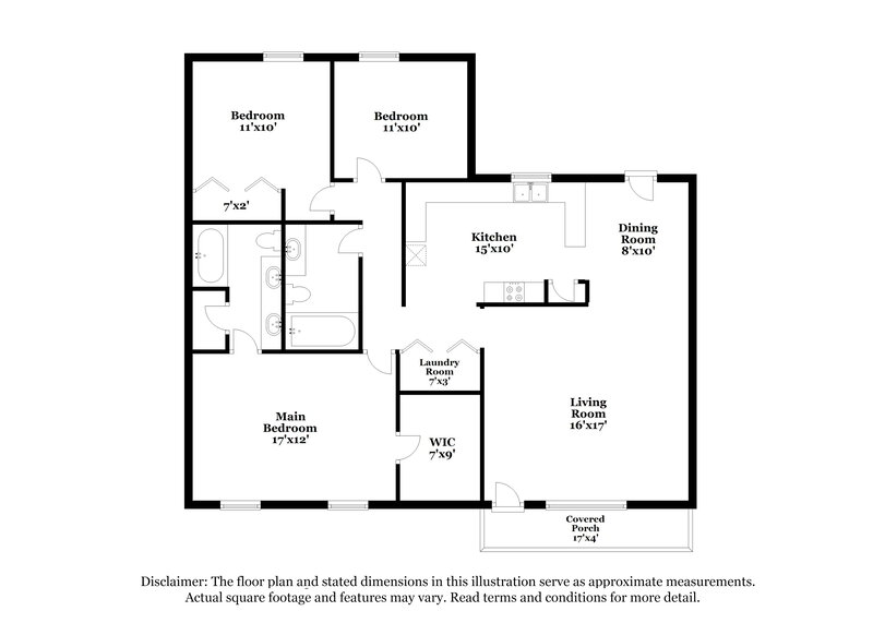 1,690/Mo, 3100 Faircroft Way Monroe, NC 28110 Floor Plan View