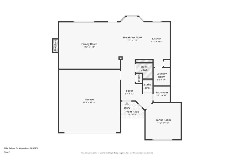 2,140/Mo, 3174 Gallant Dr Columbus, OH 43232 Floorplan View 2