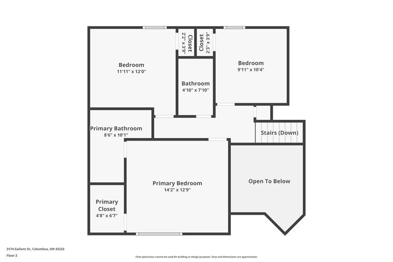 2,140/Mo, 3174 Gallant Dr Columbus, OH 43232 Floorplan View 3