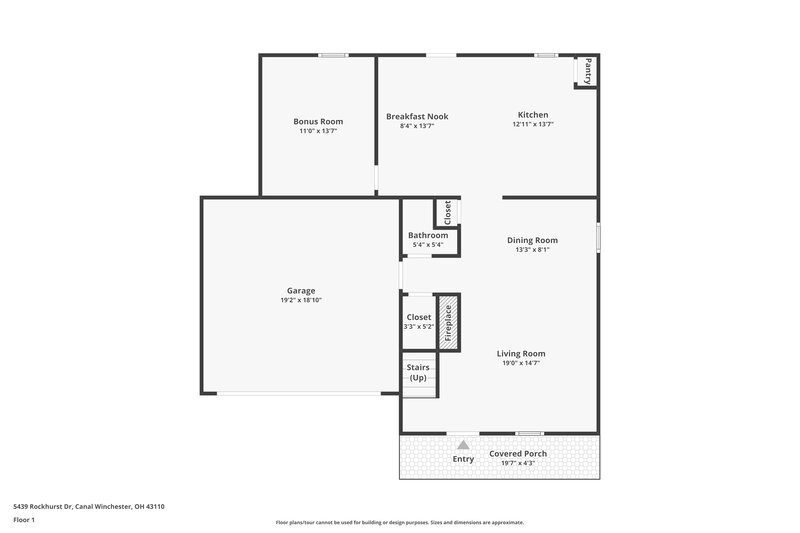 2,460/Mo, 5439 Rockhurst Dr Canal Winchester, OH 43110 Floor Plan View