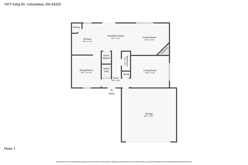 2,345/Mo, 1417 Fahy Dr Columbus, OH 43223 Floor Plan View 2