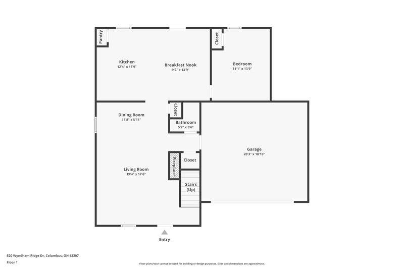 2,370/Mo, 520 Wyndham Ridge Dr Columbus, OH 43207 Floor Plan View