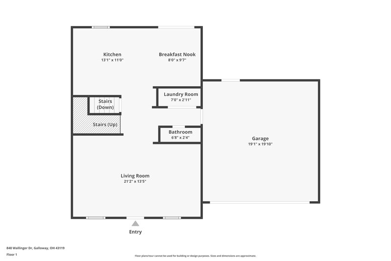 2,375/Mo, 848 Wallinger Dr Galloway, OH 43119 Floor Plan View 2