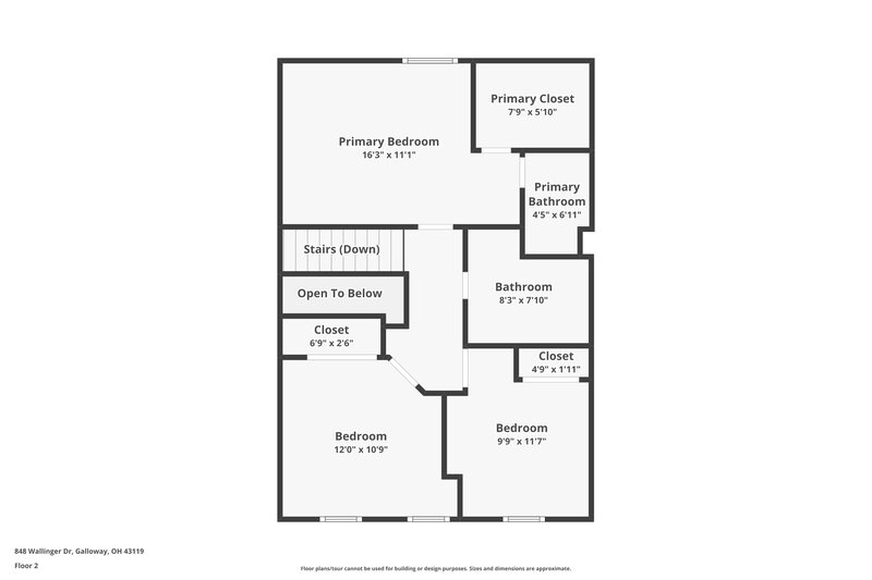 2,375/Mo, 848 Wallinger Dr Galloway, OH 43119 Floor Plan View 3