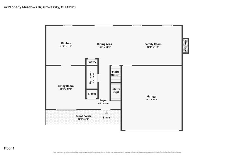 2,290/Mo, 4299 Shady Meadows Dr Grove City, OH 43123 Floor Plan View