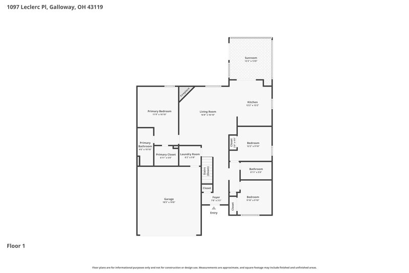 2,545/Mo, 1097 Leclerc Pl Galloway, OH 43119 Floor Plan View 2