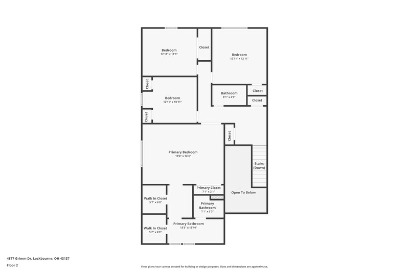 2,265/Mo, 4877 Grimm Dr Lockbourne, OH 43137 Floor Plan View 2