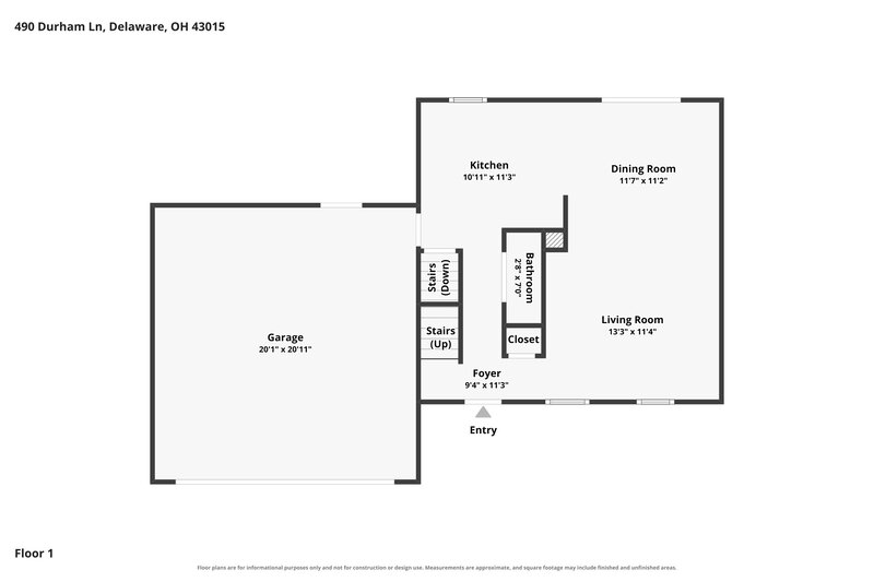 2,160/Mo, 490 Durham Ln Delaware, OH 43015 Floor Plan View 2