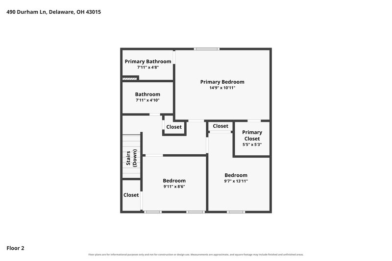 2,160/Mo, 490 Durham Ln Delaware, OH 43015 Floor Plan View 3
