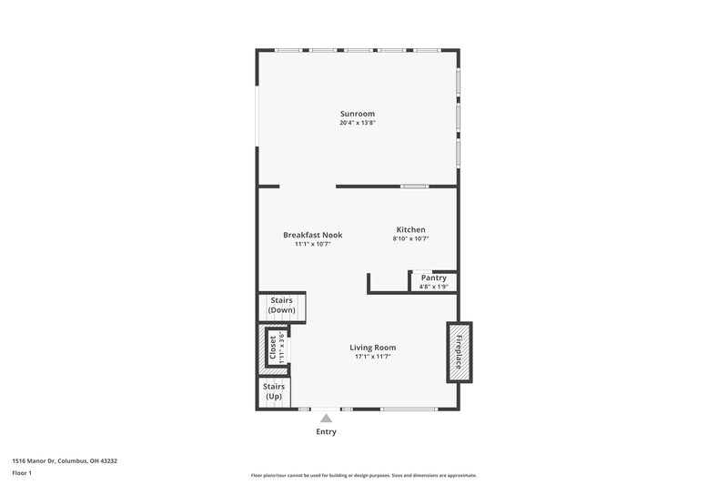 2,500/Mo, 1516 Manor Dr Columbus, OH 43232 Floor Plan View 3