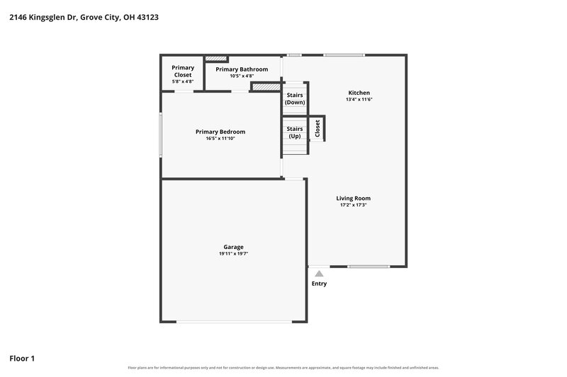 2,160/Mo, 2146 Kingsglen Dr Grove City, OH 43123 Floor Plan View