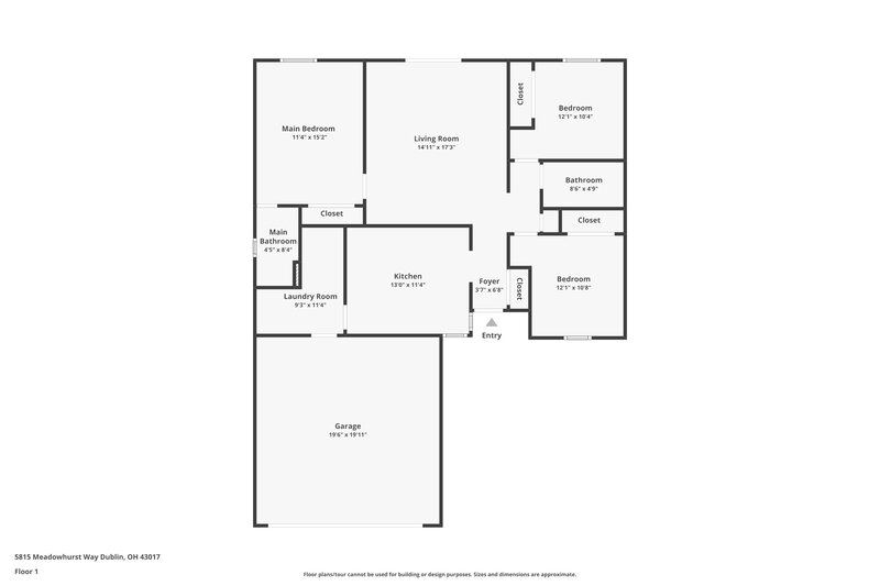 2,135/Mo, 5815 Meadowhurst Way Dublin, OH 43017 Floor Plan View