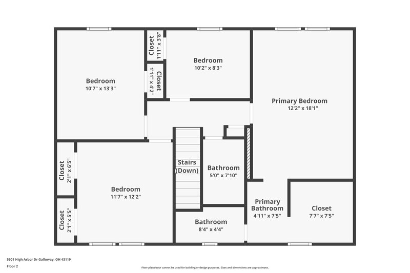 2,275/Mo, 5601 High Arbor Dr Galloway, OH 43119 Floor Plan View 2