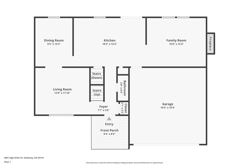 2,605/Mo, 5601 High Arbor Dr Galloway, OH 43119 Floor Plan View 2