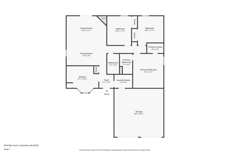1,920/Mo, 2016 Big Tree Dr Columbus, OH 43223 Floorplan View
