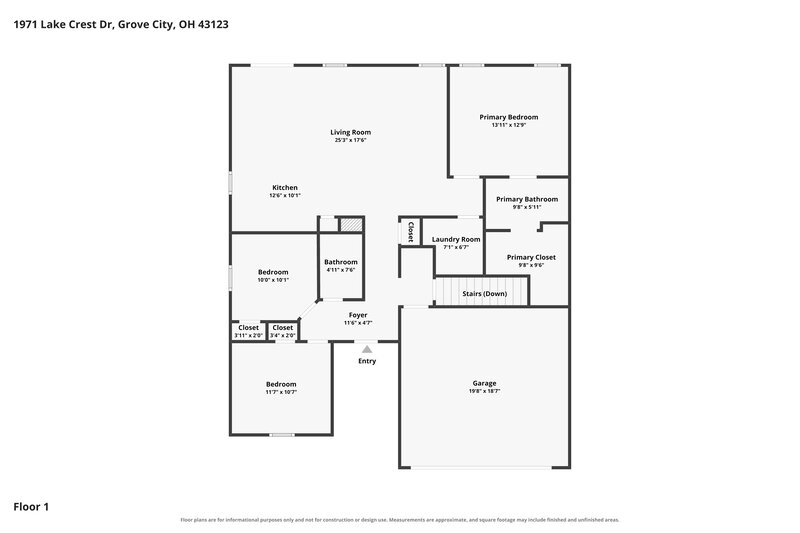2,280/Mo, 1971 Lake Crest Dr Grove City, OH 43123 Floor Plan View