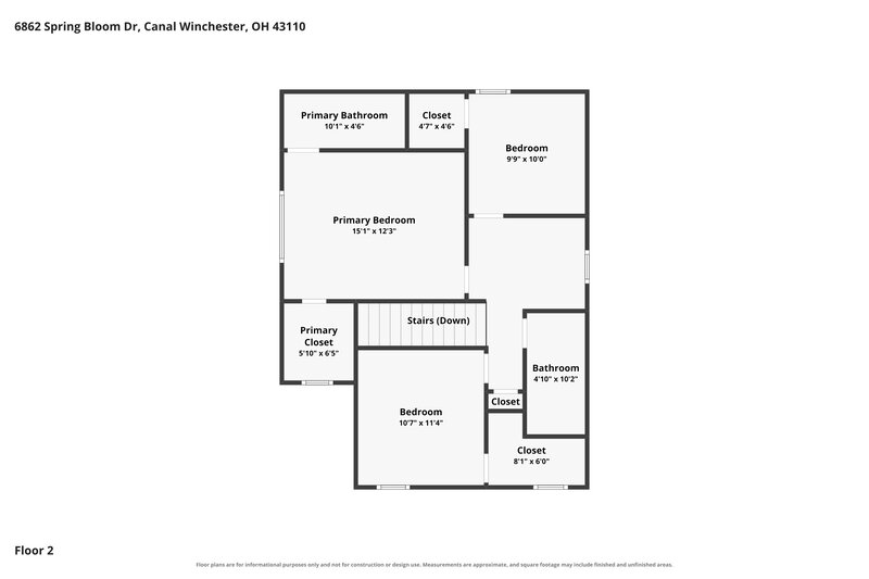 2,185/Mo, 6862 Spring Bloom Dr Canal Winchester, OH 43110 Floor Plan View 2