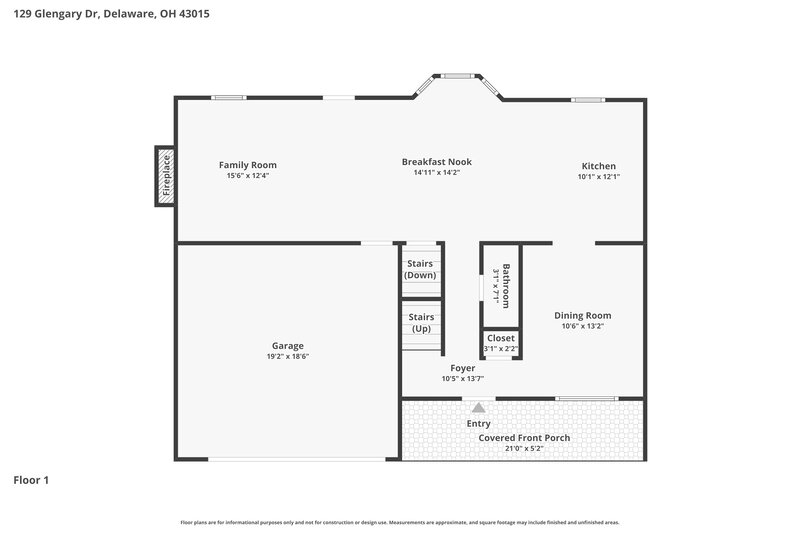 2,195/Mo, 129 Glengary Dr Delaware, OH 43015 Floor Plan View