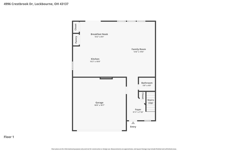 2,685/Mo, 4996 Crestbrook Drive Lockbourne, OH 43137 Floor Plan View
