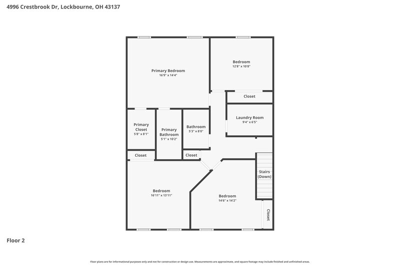2,685/Mo, 4996 Crestbrook Drive Lockbourne, OH 43137 Floor Plan View 2