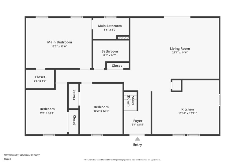 3,550/Mo, 1009 Allison Dr Columbus, OH 43207 Floor Plan View 2