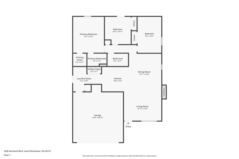1,880/Mo, 3428 Oak Bend Blvd Canal Winchester, OH 43110 Floor Plan View