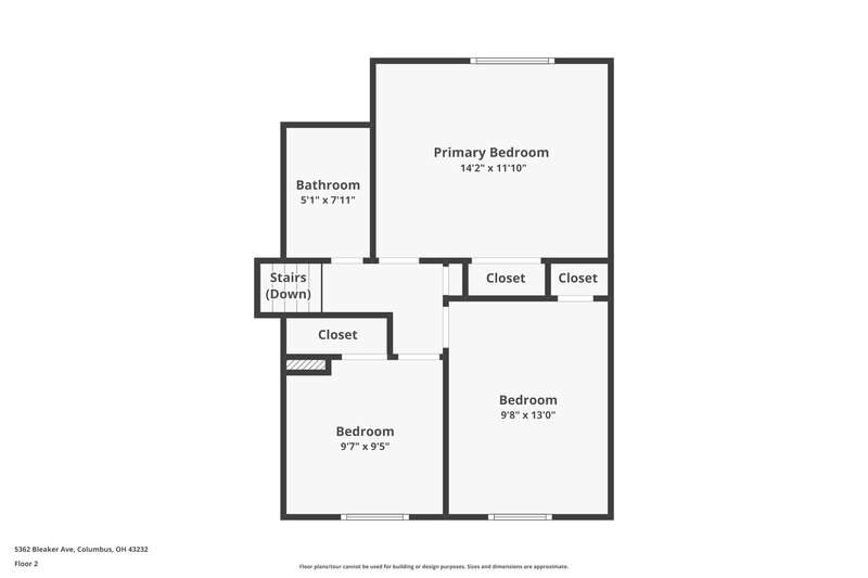1,955/Mo, 5362 Bleaker Ave Columbus, OH 43232 Floor Plan View 3