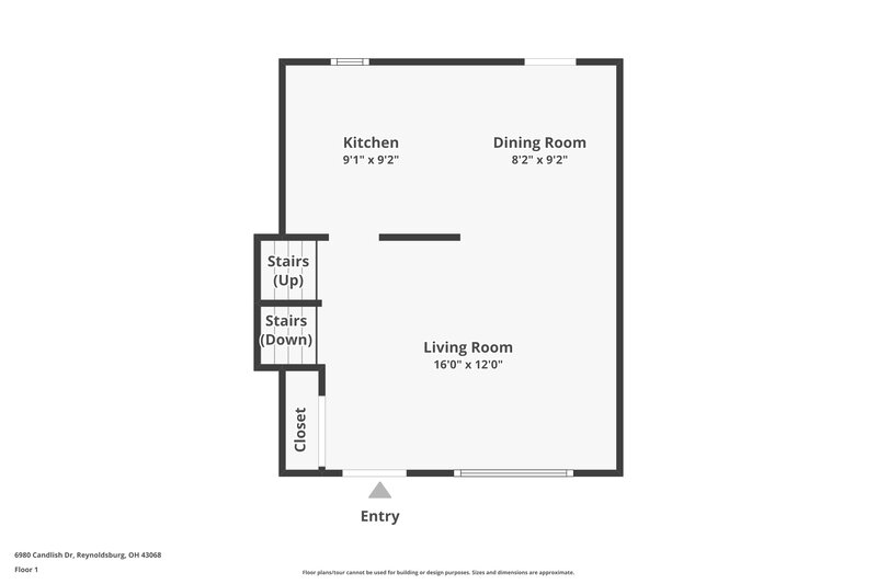 1,875/Mo, 6980 Candlish Dr Reynoldsburg, OH 43068 Floorplan View