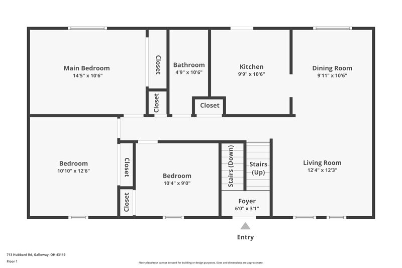 2,350/Mo, 713 Hubbard Rd Galloway, OH 43119 Floor Plan View